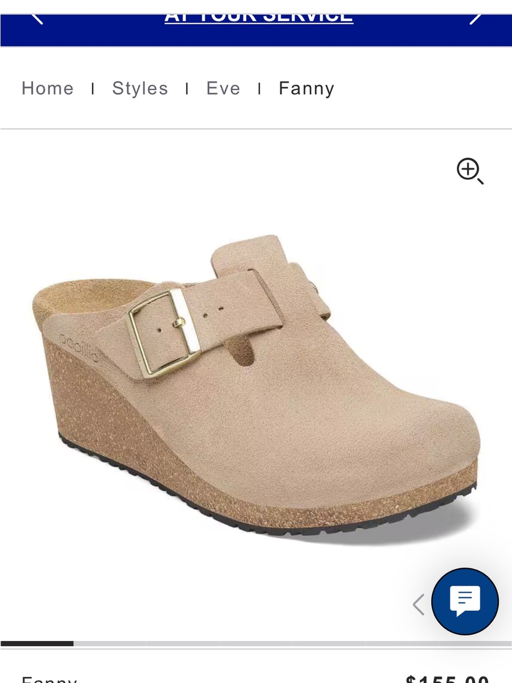 Dansko Fanny Wedge Clog in Beige Suede with Buckle
